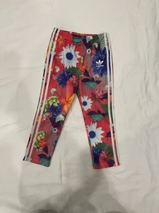 Adidas Girl Toddler Floral Print Colorful Groovy Track Jogging Pants Pull On- 3T - Picture 1 of 7