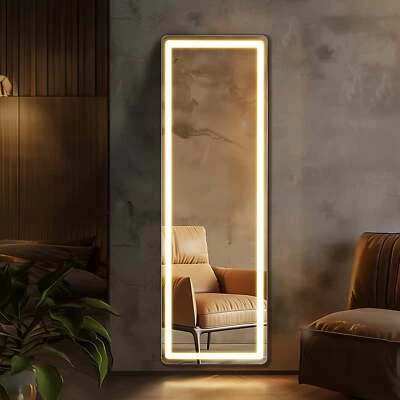 ZUNMOS LED 3 Color Lighting Full Body Mirror 60"x16" Rectangle Floor Mirror - Image 1 of 4