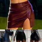 Elegant Bodycon Skirt for Women Faux Leather High Waist Club Party Skirt