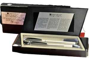 "SENATOR" SILVER LINE Chrome&CT German Ballpoint&Fountain pens Sets. w/Orig.box - Picture 1 of 8