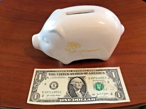 classic & cute small white ceramic piggy bank-St.Catherine's School-Richmond, VA - Picture 1 of 8