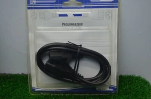CORDON RALLONGE 1M50 PRISE PC ORDINATEUR APPAREIL ELECTROMENAGER - Photo 1/2