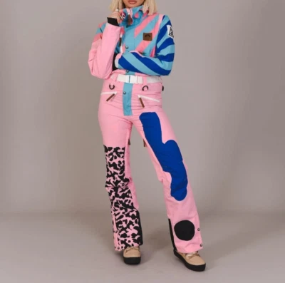Traje de esquí rosa plegable OOSC para mujer X-grande Foto 1 de 4