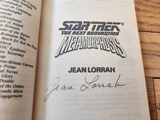 Jean Lorrah SIGNED Star Trek The Next Generation Metamorphosis 1990 1st Ed w/GOA