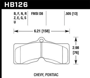 Hawk Performance HB126N.505 HP Plus Disc Brake Pad Fits 66-82 Corvette - Bild 1 von 2