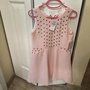 MWT Zoe Ltd Kid's Girl's Dress Pink Sleeveless Studded Flare Pocket Dress Size 6 - Picture 1 of 9