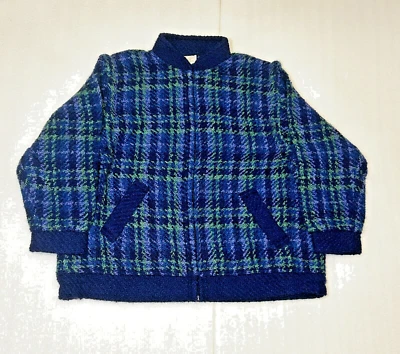 Boyne Valley Weavers Women Cardigan Ireland Convertible Vest Plaid Wool Blend 1x - Image 1 of 4