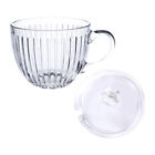 Cereal Bowl with Lid Glass Ice Cream Cups Clear Coffee Lids