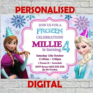 DISNEY FROZEN DIGITAL PRINTABLE BIRTHDAY PARTY INVITATION - Picture 1 of 2