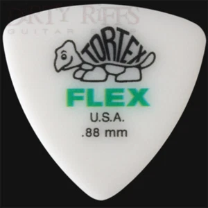 Dunlop Tortex Flex Triangle Guitar Picks Green 0.88mm - Packs Of 1 to 24 - Picture 1 of 1