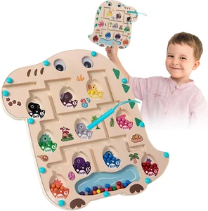 Dinosaur Magnetic Color and Number Maze Toy,Preschool Learning Sensory Montessor - Picture 1 of 12