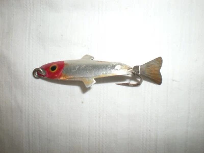 Señuelo de pesca vintage Arbogast Tin Liz - cabeza plateada/roja ~ 2 pulgadas - buen estado. Foto 1 de 4
