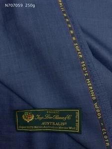 LORO PIANA Suiting Fabric Navy Blue Super 150s Merino Wool "Australis" 1.7-3.50m - Picture 1 of 12