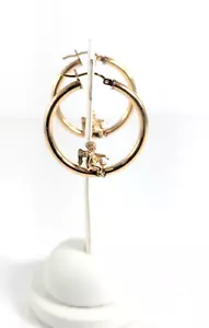 14K Gold Earrings with Angles 1-1/4" Diameter - Picture 1 of 4