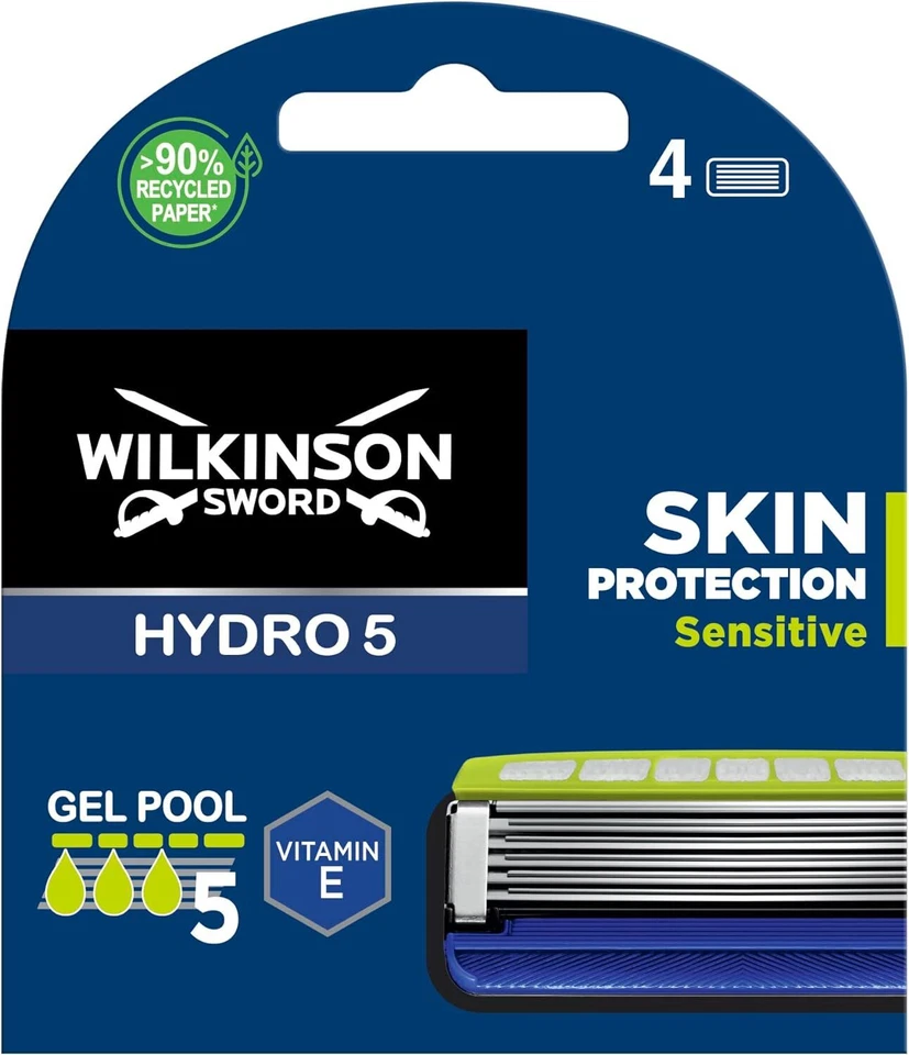 Wilkinson Sword Hydro 5 Sensitive Razor Blades Refills 4 pack (packaging may var