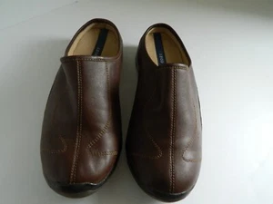 Para mujer Izod 6M Sindri ZD67 zuecos superiores de cuero marrón mulas zapatos sin cordones - Imagen 1 de 5