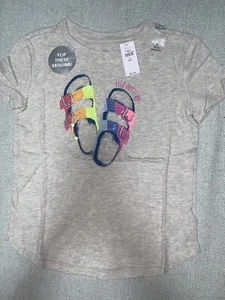 Gap grey Flip Sequin Short Sleeve T Shirt Youth Girls small - Picture 1 of 7