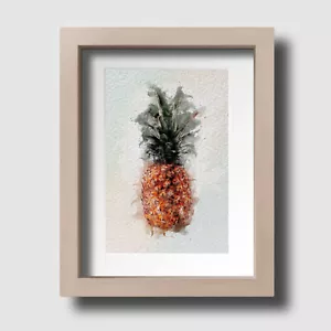 Pineapple Print Fruit Botanical Tropical Watercolour Wall Art Picture Unframed - Picture 1 of 3