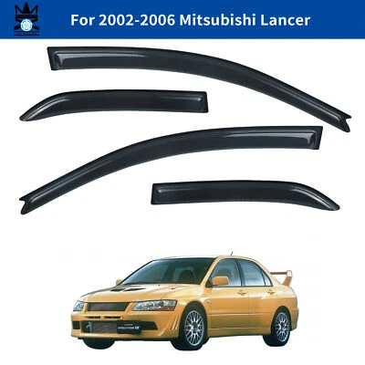 Window Visor Deflector Rain Guard 4-Piece Set for 2002-2006 Mitsubishi Lancer - Image 1 of 4