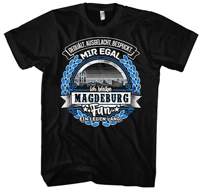 Ein Leben lang Magdeburg T-Shirt | Stadt Skyline Fussball Sport Magdeburg Shirt - Bild 1 von 4