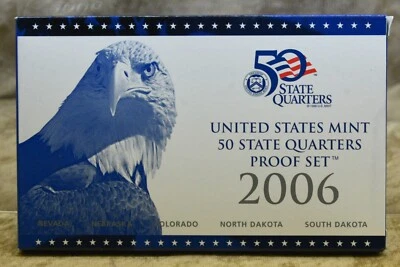 2006 -S United States Mint 50 State Quarters Proof Set 5 Coins With COA - Image 1 of 4