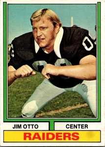 1974 Topps #409 Jim Otto - Imagen 1 de 2