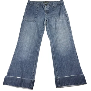 Banana Republic Jeans Damen Größe 8 Weites Bein Bündchen Blau Denim 100 % Baumwolle - Bild 1 von 9