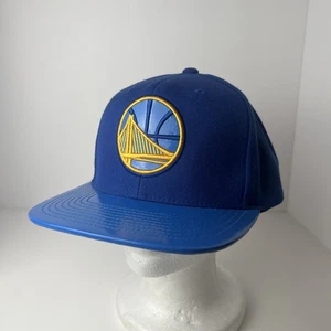 Golden State Warriors Lana Azul Sólido Mitchell & Ness NBA Retro Snapback Gorra Gorra - Imagen 1 de 8