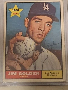 1961 Topps #298 Los Angeles Dodgers Jim Golden Rookie handsigniert - Bild 1 von 3