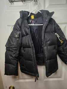 Vintage Ralph Lauren Kids RLX Puffer Down Jacket/Size 4/ Black Rare Ski - Picture 1 of 14