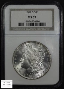 1882 S Morgan Silver Dollar $1 NGC MS 67 - Picture 1 of 5