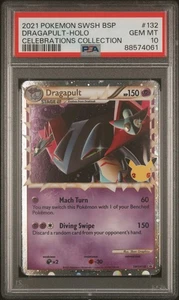 Dragapult-Holo 132 Celebrations Collection Pokemon Swsh Black Star Promo PSA 10 - Picture 1 of 2