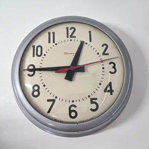 OROLOGIO DA PARETE INDUSTRIALE VINTAGE SIMPLEX GRANDE SCUOLA NON TESTATO COSÌ COM'È - Foto 1 di 6