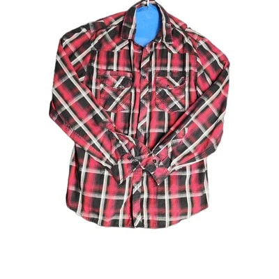 HELIX colorful plaids long sleeves dress shirt. Double chest pockets. - Image 1 of 4
