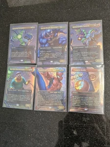 MTG Marvel Spider-Man Scene FOIL Borderless NM 6 Card Set SPE Venom Green Goblin - Picture 1 of 1