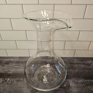 Handblown Clear Glass Wine Decanter – Elegant Pontil Mark – Classic Curved Form - Picture 1 of 11