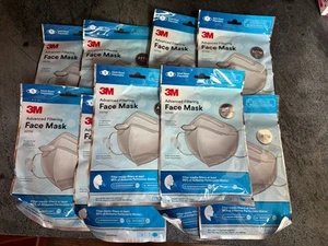 10 Pack 3M Filtering Barrier Face Covering, Adult Sz Single Use, ASTM F3502-21 - Picture 1 of 4
