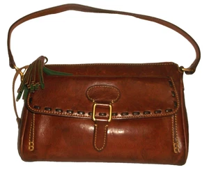 Dooney & Bourke burgunderbraun Florentiner Leder Tasche Kalbsleder Clutch Handtasche - Bild 1 von 14