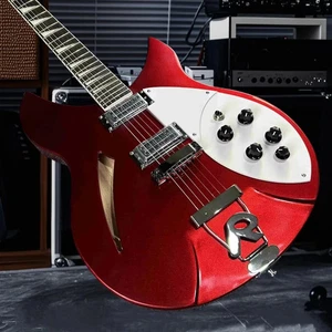 Guitarra Eléctrica Rojo Brillante 330 Diapasón Semi Hueco Palisandro Cuerpo Caoba - Imagen 1 de 5