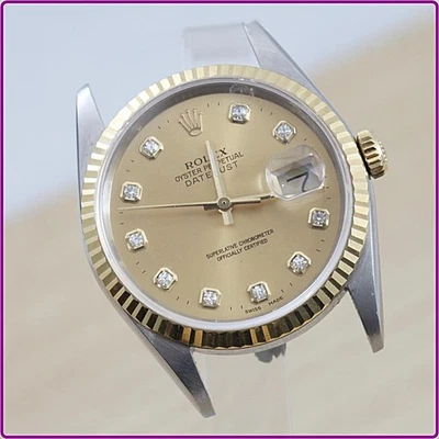 Rolex Ref16233 Datejust Juego Rápido Original Diamante Zafiro Cristal Cabezal de Reloj Foto 1 de 4