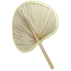 Abanico Tejido Hecho a Mano Abanico Tradicional Hoja de Plátano Abanico Decorativo De Colección - Imagen 1 de 12