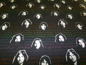 Pink Floyd Fabric. 2021 Faces CP72580. Pink Floyd. Colorful Script. BTY. M24-387 - Picture 1 of 7