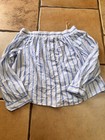 Iris Off Shoulder Top Blue White Stripes Size L