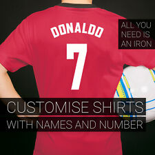 Custom Print Football Shirts With Name and Number Iron On Vinyl Transfers