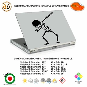 Scheletro Bolt skeleton adesivo notebook tablet sticker pvc black white cropped - Photo 1/15