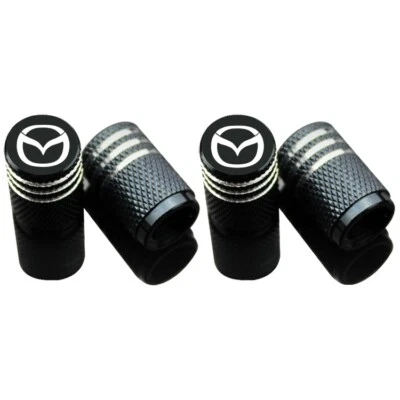 4x Black Mazda Logo Car Truck Motorcycle Tire Valve Stem Cap for Mazda 3 6 CX RX - Image 1 of 2