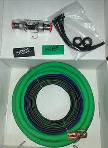 SKY HIGH CAR AUDIO 4 GAUGE CCA AMP KIT GREEN/BLACK - Picture 1 of 1