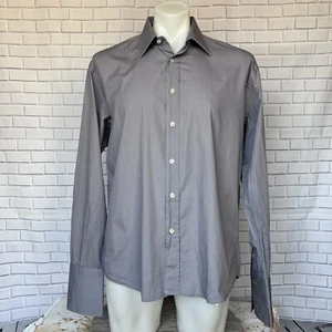 DOLCE & GABBANA Classic Basic Long Sleeve Button Dress Shirt 16/41 Gray - Picture 1 of 9