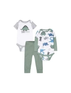 Little Star Organic Baby Boy 3Pc Outfit Set, Size 0-3 Month Dudesaurus - Picture 1 of 6