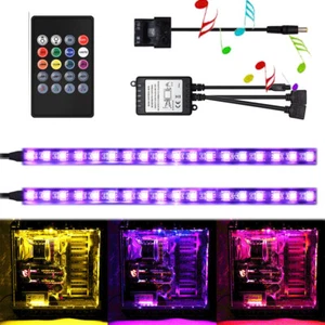 music sync RGB LED Strip Lights 12V Kit for PC Case Computer Mood Light Dimmable - Picture 1 of 14